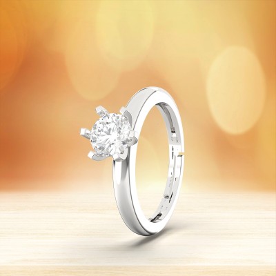 ZALKARI Sterling Silver Stone Adjustable propose ring for girls and women Sterling Silver Zircon Silver Plated Ring