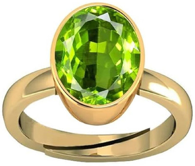 Sidharth Gems 7.25 Ratti 6.70 Carat Peridot Ring Natural Peridot/Mani Stone Brass Peridot Gold Plated Ring