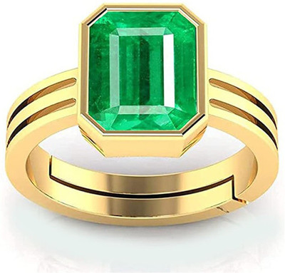 BWM GEMS Certified Natual 4.25 Ratti Emerald stone (Panna) Panchdhatu Alloy Emerald Gold Plated Ring