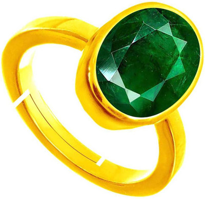 BWM GEMS Alloy Emerald Gold Plated Ring