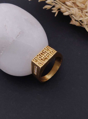 mahi creation Gold Plated Diamond Wedding,Partywear ring-70 Brass, Copper Diamond Gold Plated Ring