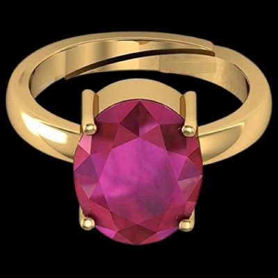 Sidharth Gems 7.25 Ratti 6.00 Crt Natural Ruby/Manik Ring Birthstone/Astrology/Rashi Ratan Brass Ruby Gold Plated Ring