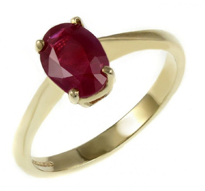 Gemzonite Ruby Ring Certified Manik Astrological Stone Stone Ruby Gold Plated Ring