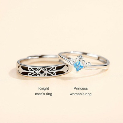 Murliwala Love Promise Couple Finger Ring Pack of 1 Alloy Cubic Zirconia Platinum Plated Ring Set