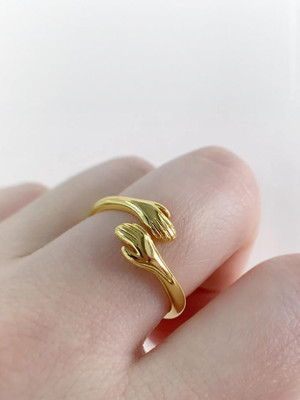 Dressberry Gold Plated Friendship Loved Ones Hug Ring Alloy Gold Plated Ring