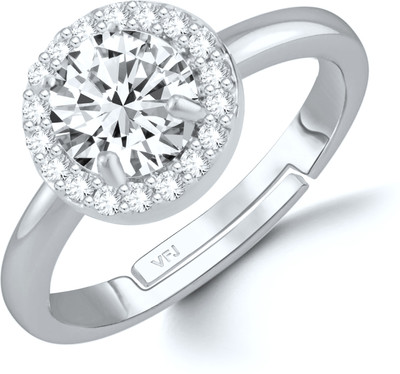 VIVASTRI Allure Chunky Valentine Solitaire Gold Plated Ring women and Girls CZ Alloy Cubic Zirconia Rhodium Plated Ring