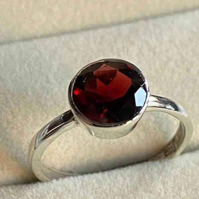 Gemzonite Hessonite/Garnet Ring with Natural Gomed Stone Lab Certified Brass Garnet Ring