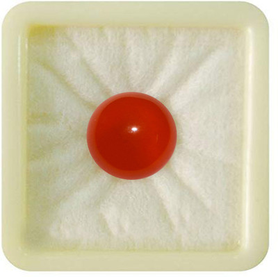 CaratYogi Original Certified Red Onyx Hakik Gemstone 8.25 Ratti 7.5 Carat Round Shape Stone Onyx Ring
