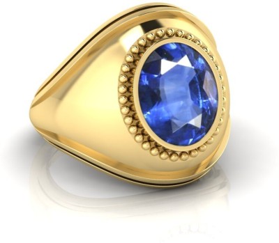 Pranjal Gems 7.25 Ratti Neelam Gemstone Adjustable Ring With Lab CertificateCK Crystal Sapphire Rhodium Plated Ring