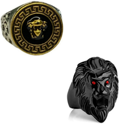 Vedansh ENTERPRISES STYLISH GOLD,SILVER AND TITANIUM PLATED RINGS SET Alloy Gold, Titanium Plated Ring Set