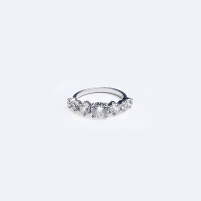 uncle jewels Radiant Zircon Silver Ring - Pure Silver 925 Sterling Silver Zircon Rhodium Plated Ring