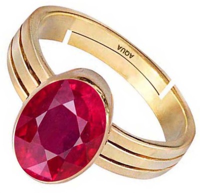 AQUAGEMS Ruby (Manik) 8.25 Ratti or 7.50 Ct Gemstone Panchdhatu (5 Metal) Men Adjustable Stone Ring