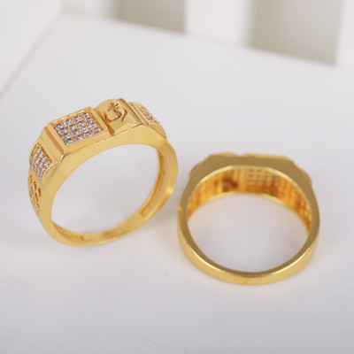 GORASH CREATION Alloy Cubic Zirconia Gold Plated Ring