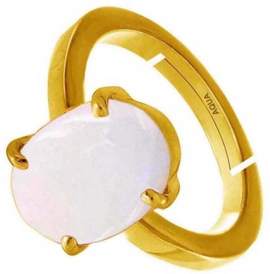 AQUAGEMS Natural Opal 8.25 Ratti or 7.50 Ct Gemstone Panchdhatu (5 Metal) Men Adjustable Stone Ring