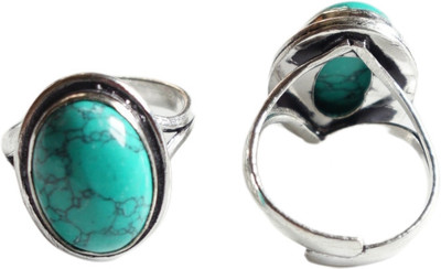 Maitri Export Natural Gemstone Crystal Stone Turquoise Oval Ring For Men And Wome Stone Crystal Ring