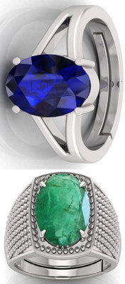 BHAIRAW GEMS Moonstone Stone Silver Adjustable Ring Stainless Steel Ring