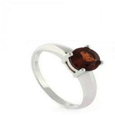 Gemzonite Gomed / Hesonite Ring With NAtural Gomed Stone Garnet Silver Plated Ring