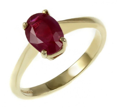 Gemzonite Stone Ruby Gold Plated Ring