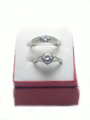 rsp unique Adjustable Couple Ring for lovers in silver stylish king Queen design Alloy Sterling Silver Plated Ring Set