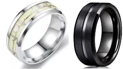 IGA COLLECTION Combo Valentine Designer Trendy Look Stylish Ring For Boys & Girls Stainless Steel Titanium Plated Ring