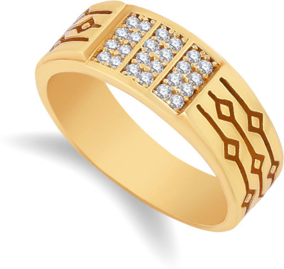 Mahi creations Brass Diamond Gold Plated Ring