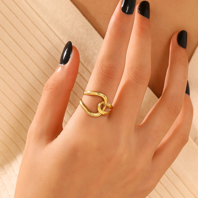 Velvet Box Gold Plated Adjustable Finger rings For Girls / Women, Tarnish Free Stainless Steel Ring