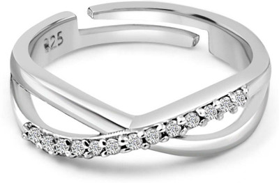 Zarkan Zarkan 925 Silver American Diamond X Men Ring For Men Sterling Silver Cubic Zirconia Rhodium Plated Ring