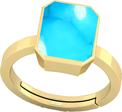 PTM Turquoise (Firoza) 7.25 Ratti or 6.5 Ct Panchdhatu (5 Metal) Men Adjustable Stone Ring