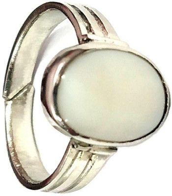 Jewelswonder Stone Coral Rhodium Plated Ring