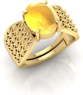 RRVGEM Brass Sapphire Gold Plated Ring