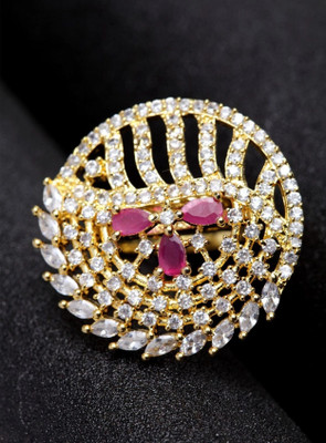 STYYLO FASHION Alloy Cubic Zirconia Gold Plated Ring