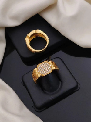 GORASH CREATION Alloy Cubic Zirconia Gold Plated Ring