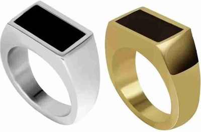 NEERJYOTI Rectangle ring combo set Alloy Brass Plated Ring Set