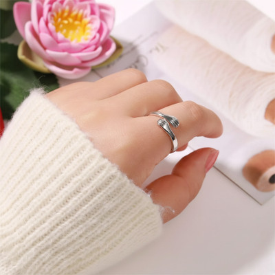 JDENTERPRISES Silver Adjustable Friendship and Loved Ones Cuddle Hug Ring For Women And Girls Alloy Silver Plated Ring