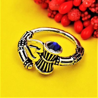 Yash Jewels Emporium Silver Plated Adjustable Oxidized Brass Ring For Women And Girls Brass Silver Plated Ring