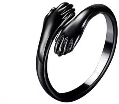 Neerajyoti Hug ring black Alloy Titanium Plated Ring