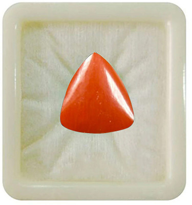 VishvMa 3.25 Ratti Natural Coral Moonga Gemstone A1 Quality With Lab Certified Stone, Brass Opal Brass Plated Ring