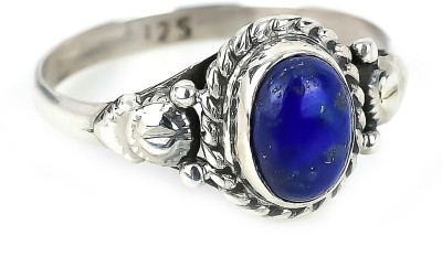 jete Stackable Statement Sterling Silver Sapphire Silver Plated Ring