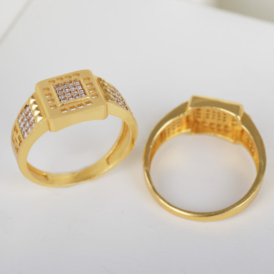 GORASH CREATION Alloy Cubic Zirconia Gold Plated Ring