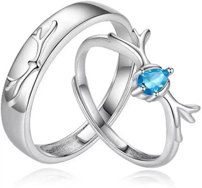 ruby collection couple ring Alloy Zircon Sterling Silver Plated Ring Set