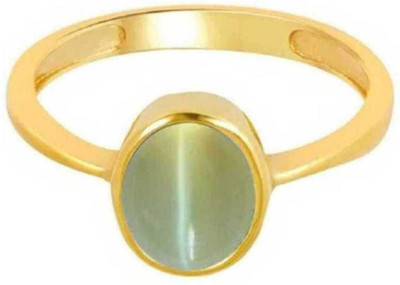 RSPR Ratan Bazaar Natural Gemstone Cat's Eye Gold Ring Copper Cat's Eye Gold Plated Ring