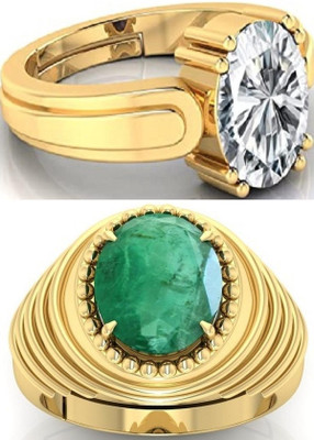 BHAIRAW GEMS Ratti Stone Adjustable Ring for Men & Women Stone Zircon, Emerald Ring