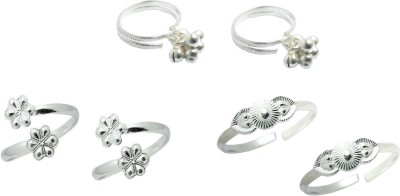 KAMADA CREATIONS TOE RINGS Alloy Crystal Silver Plated Toe Ring