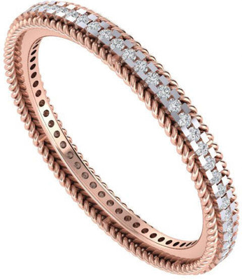 Diamtrendz Jewels Pure 925 Silver & Diamond Band Sterling Silver Cubic Zirconia Gold Plated Ring