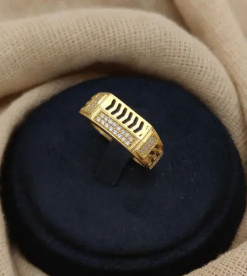 GORASH CREATION JRring-12_21 Brass Cubic Zirconia Gold Plated Ring
