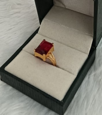 Shree shyam shopee Pink square ring Alloy Gold Plated Ring