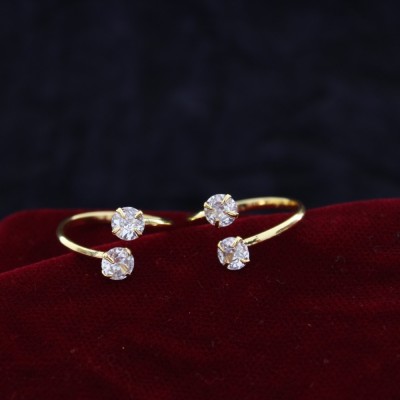 ZEELLO Toe Ring | Gold plated Toe Ring Brass, Copper Cubic Zirconia Gold Plated Toe Ring