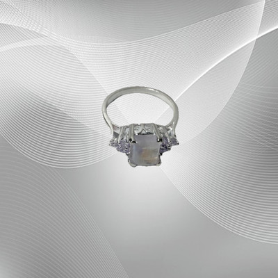 Yugaara White Quartz Stone 92.5 Sterling Silver Quartz Ring