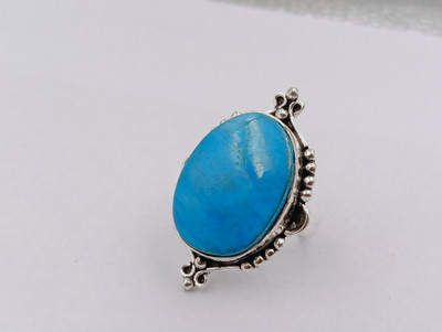 ShrimJewels Oxidised Turquoise Statement Ring for Women and Girls Brass Turquoise Copper Plated Ring