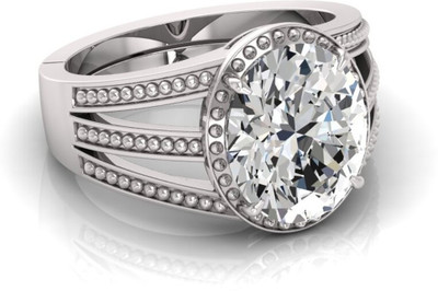 TODANI JEMS Natural 12.25 Ratti Zircon Gemstone Adjustable Ring With Lab Certificate Brass Zircon Silver Plated Ring